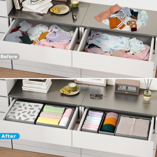 DIMJ Drawer Organizer Clothes, 12 Pack Dresser Organizer, Foldable Closet - Image 4