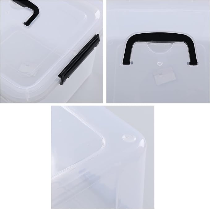 4-Pack 10.5 Quart Clear Plastic Latch Storage Boxes - Image 3