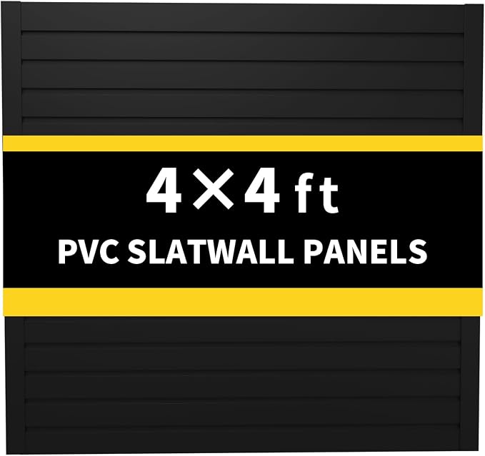 4'H x 4'W PVC Slatwall Panels Garage Wall Storage System by Unknown