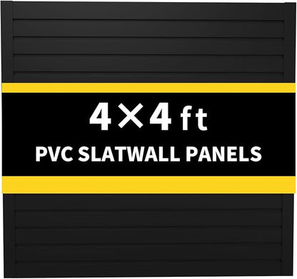 4'H x 4'W PVC Slatwall Panels Garage Wall Storage System by Unknown