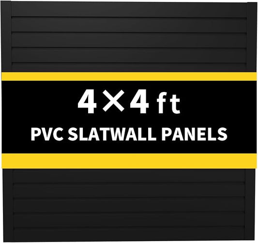 4'H x 4'W PVC Slatwall Panels Garage Wall Storage System by Unknown