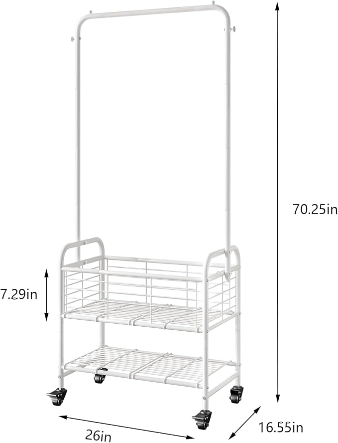 SUOERNUO Laundry Basket with Wheels Rolling Laundry Hamper Laundry Sorter Cart - Image 5