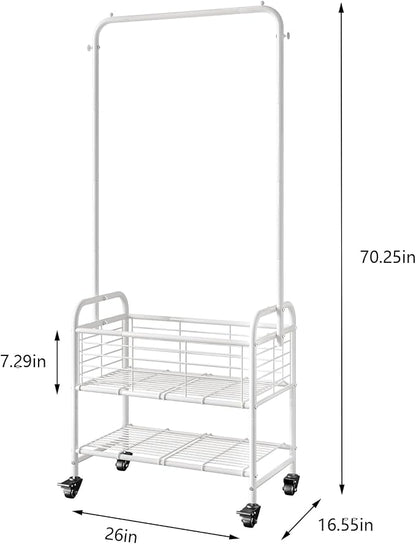 SUOERNUO Laundry Basket with Wheels Rolling Laundry Hamper Laundry Sorter Cart - Image 5