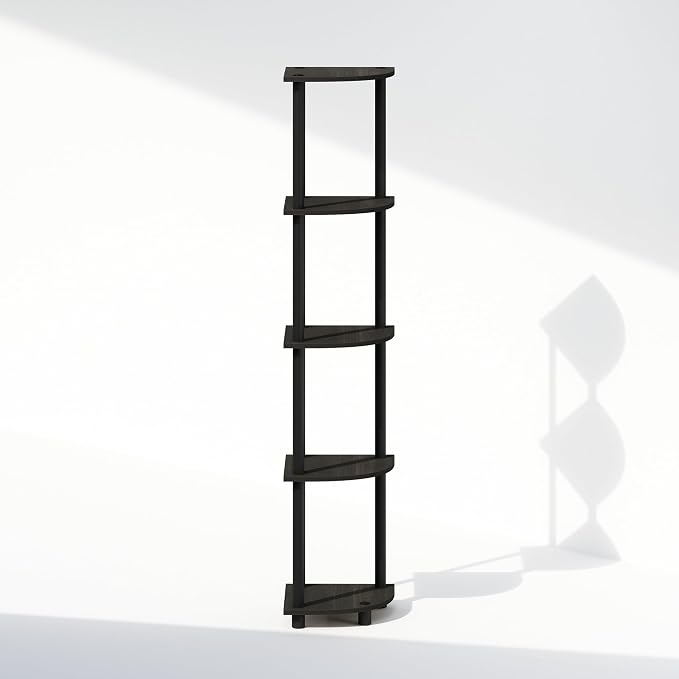 Furinno Turn-N-Tube Storage Shelves, 5-Tier Book Shelf, Corner Shelf - Image 8