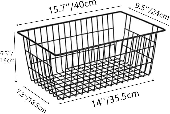 Slideep Farmhouse Large Wire Organizer Storage Bins Freezer Food Storage Basket - Image 5