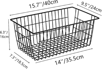Slideep Farmhouse Large Wire Organizer Storage Bins Freezer Food Storage Basket - Image 5