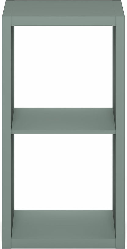 Furinno Cubicle 2-Cube Book Shelf, Extra Thick Frame Bookshelf, Sage Green | - Image 9