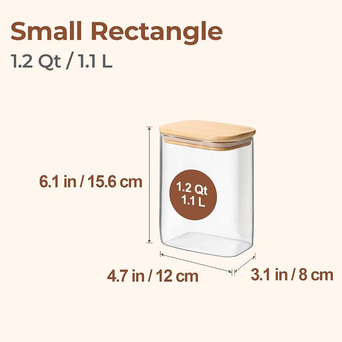 ComSaf 1.2 Qt Rectangle Glass Storage Containers - Image 2