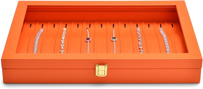 Oirlv Premium Leather Necklace Bracelet Organizer Tray - Image 3