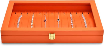 Oirlv Premium Leather Necklace Bracelet Organizer Tray - Image 3