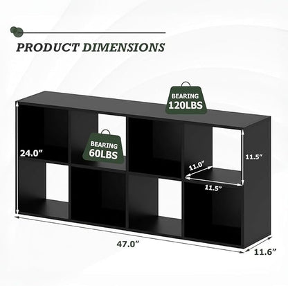 8 Cube Storage Organizer Shelf, Open Cube Bookshelf, Reversible Bookcase - Image 3