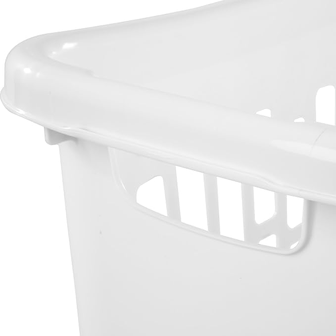 3-Pack of White Heavy-Duty Plastic Laundry Baskets. Large Capacity rectangular - Image 5