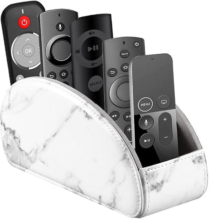 All-in-One Leather White TV Remote Holder by YAPISHI