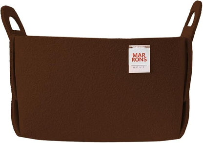 Collapsible Felt CHOCOBROWN Storage Bin Small 7.1"x5.1"x5.1" – Foldable Basket by MARRONS