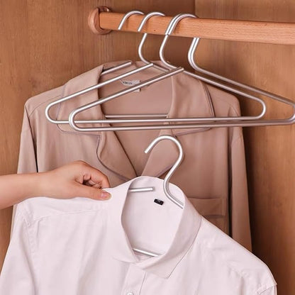 Premium Matte Silvery Aluminum Coat Hangers 100 Piece Set, 16.5” Extra Smooth & - Image 4