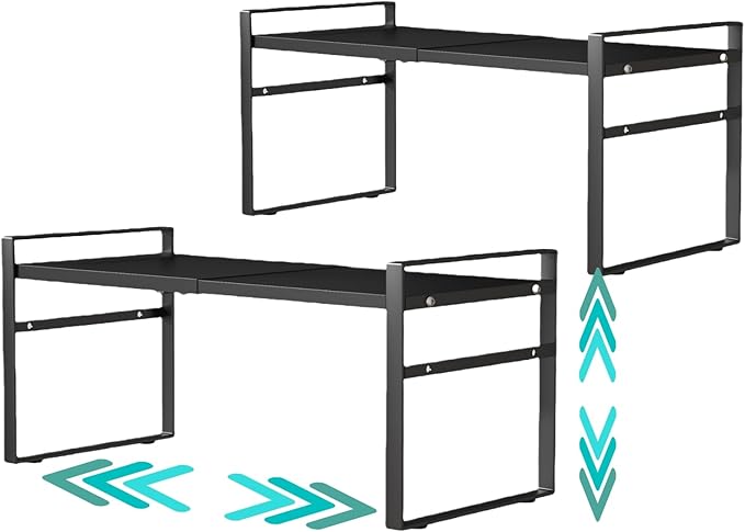 Expandable Cabinet Shelf Organizer Riser by LJHFUQHUHU