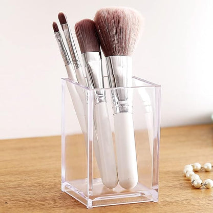 2 Pack Clear Acrylic Pencil Pen Holder Cup, Acrylic Cosmetic Brushes Storage - Image 6