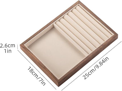 Black Walnut Wooden Jewelry Tray Organizer - Image 2
