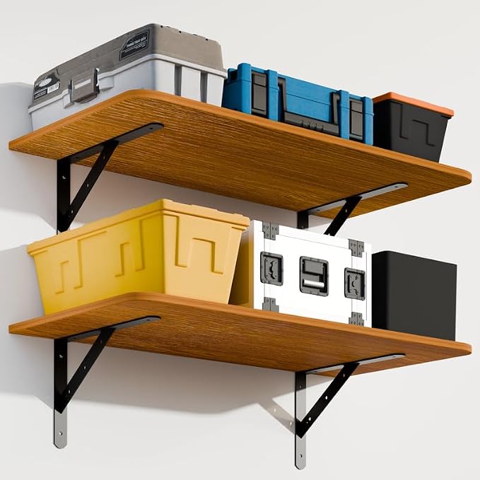 Dogsky 2-Pack Garage Storage Shelving Wall Mounted, 3x2Ft Heavy Duty Wood by Dogsky