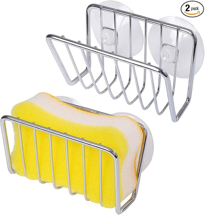 Toplife Sponge Holder for Kitchen Sink, Stainless Steel Suction Cup Sponge Caddy by Toplife