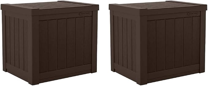 Suncast 17 x 22 Inch Resin 22-Gallon Patio Storage Deck Box, Java Brown by Unknown