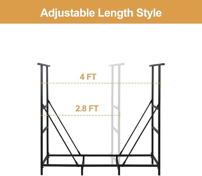 Vailge Firewood Rack Outdoor 4FT - Image 4