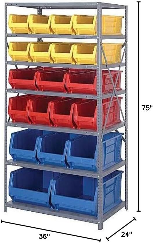 Quantum Storage Systems 2475-20-MIXBL Solid Heavy Duty 7 Shelves 20 HULK Blue - Image 2