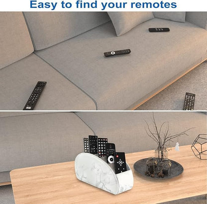 Remote Control Holder with 5 Compartments – PU Leather Remote Caddy Desktop - Image 5