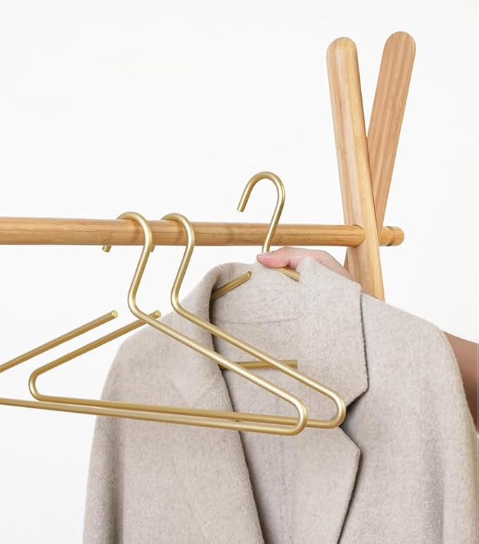 Premium Matte Gold Aluminum Coat Hangers 100 Piece Set, 16.5” Extra Smooth & - Image 7