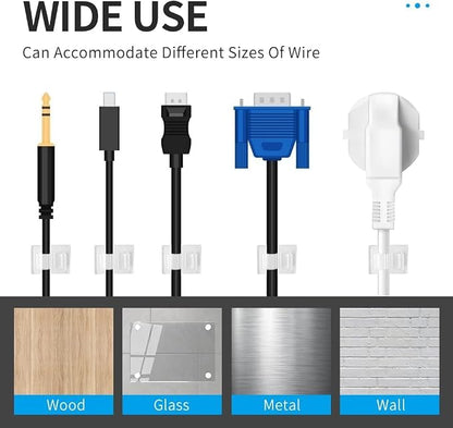 Viaky Self Adhesive Cable Clips, Wire Organize Cables Wire Management Clamps - Image 3