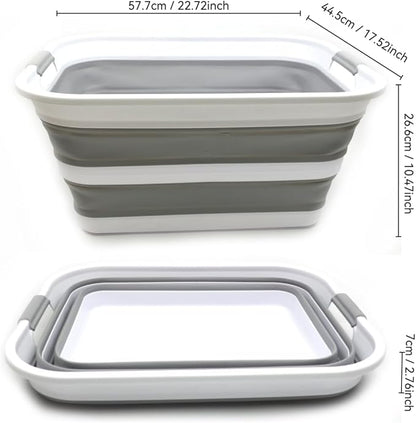SAMMART 42L Set of 2 Collapsible Plastic Laundry Basket - Image 3