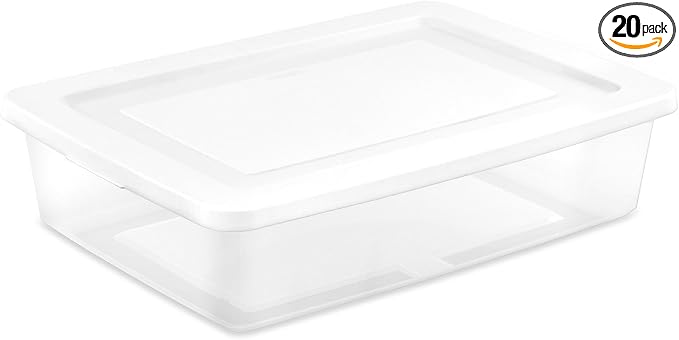 Sterilite Storage Box, Stackable Plastic Container Home Organizer, 28 Qt by Sterilite
