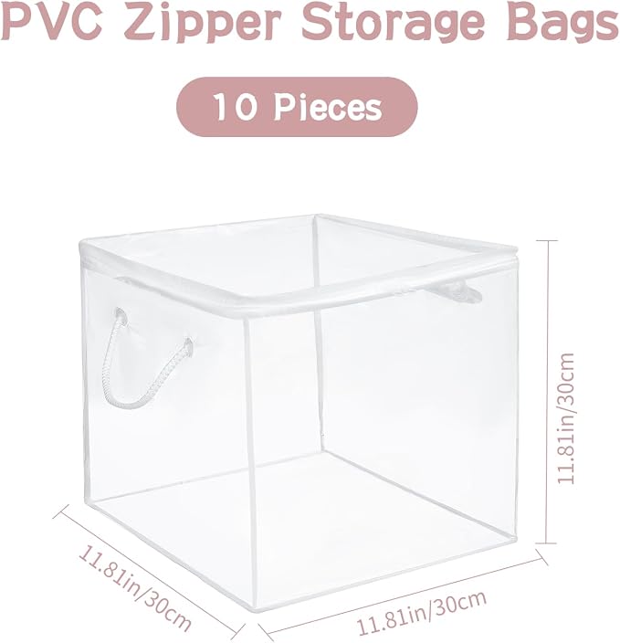 10-Pack Clear Zippered Storage Bags - Image 3