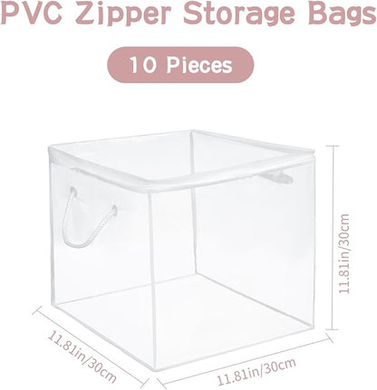 10-Pack Clear Zippered Storage Bags - Image 3