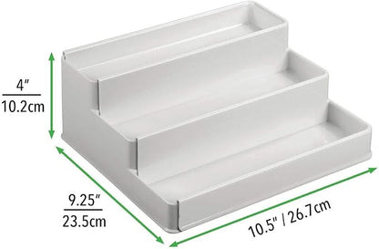 mDesign Plastic Expandable 3-Tier Shelf Rack Organizer - Image 3