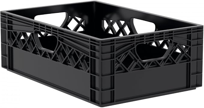 Farmplast Plastic Half Size Milk Crate, 24 Quart Storage Container, Industrial by Farmplast