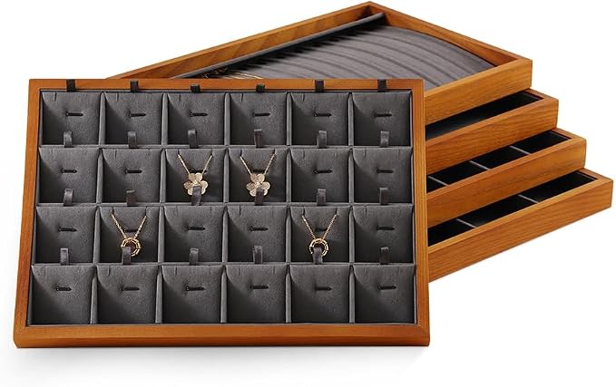 Necklace Storage, Wood Jewelry Trays - Image 3