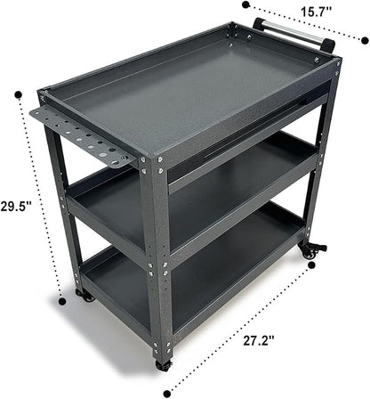 Metal 3 Tier Rolling Tool Cart - Image 2