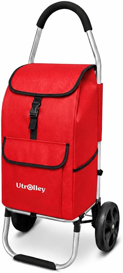 Ultra-Lightweight Red Foldable Shopping Cart by Unknown