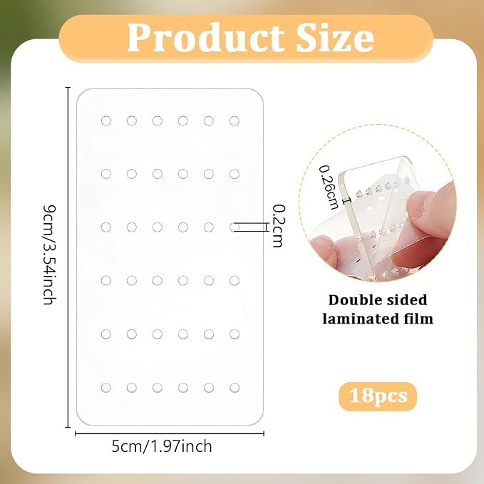 OLYCRAFT 18Pcs Acrylic Earring Display Cards 24 Holes Clear Earring Organizer - Image 2