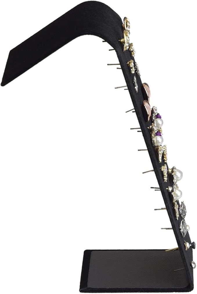 MOOCA PremiumBlack Velvet Adjustable Earring Display Stand Showcase Jewelry - Image 5
