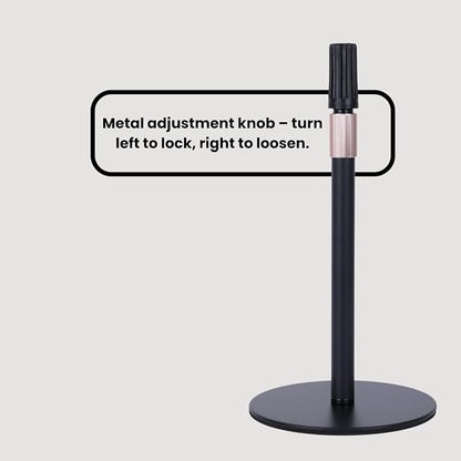 Adjustable Wig Head Stand – Matte Black Metal, Works - Image 5