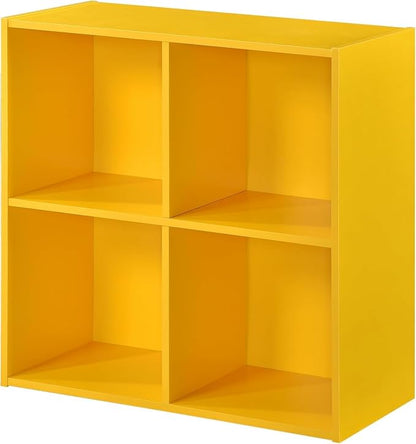 KB Designs - Yellow 4 Cube Storage Organizer Book Shelf, Toy Storage Organizer - Image 4