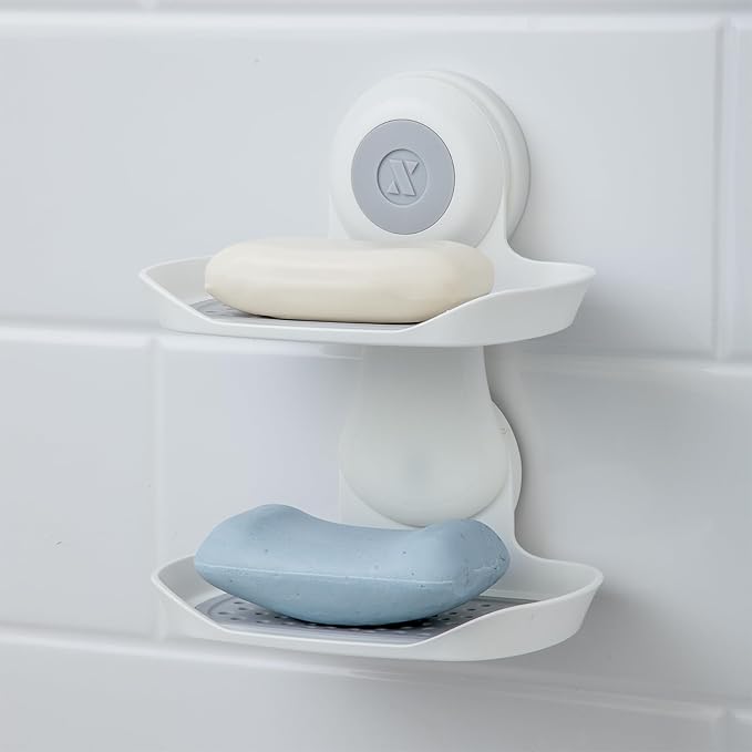 SlipX Solutions Double Soap Saver, Strong Hold Suction Cup Soap Holder by SlipXSolutions