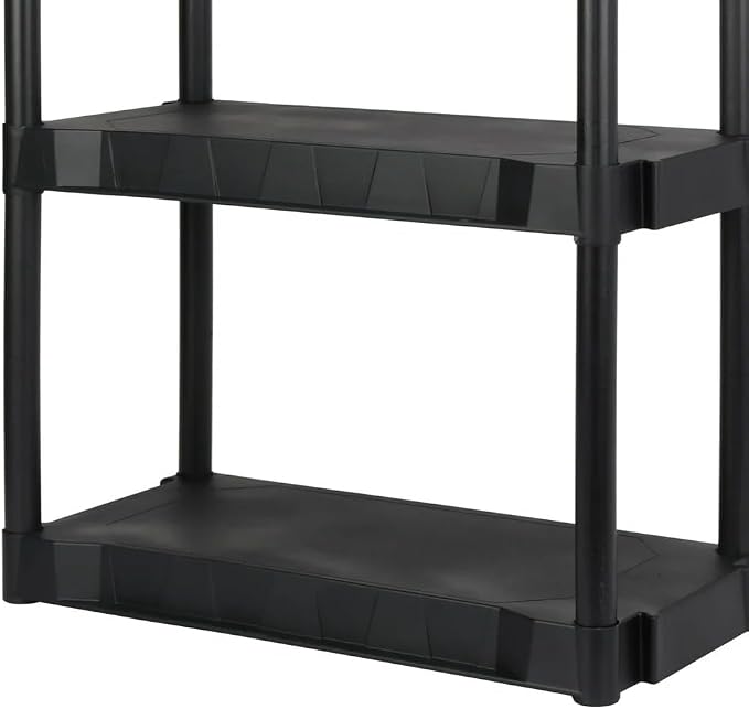 Plastic 4-Tier 56.2" H x 30"" W x 13.8" D Shelf, 280lb Total Capacity - Image 7