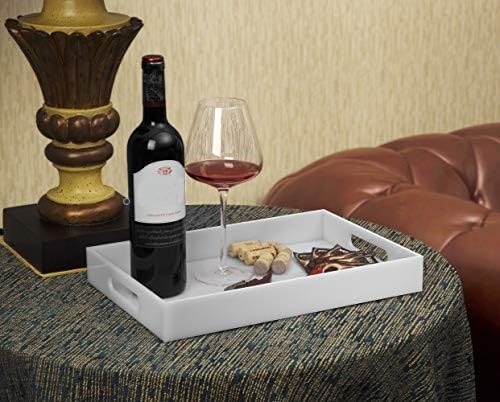 Glossy White Sturdy Acrylic Serving Tray - Image 4