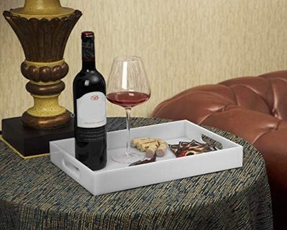 Glossy White Sturdy Acrylic Serving Tray - Image 4