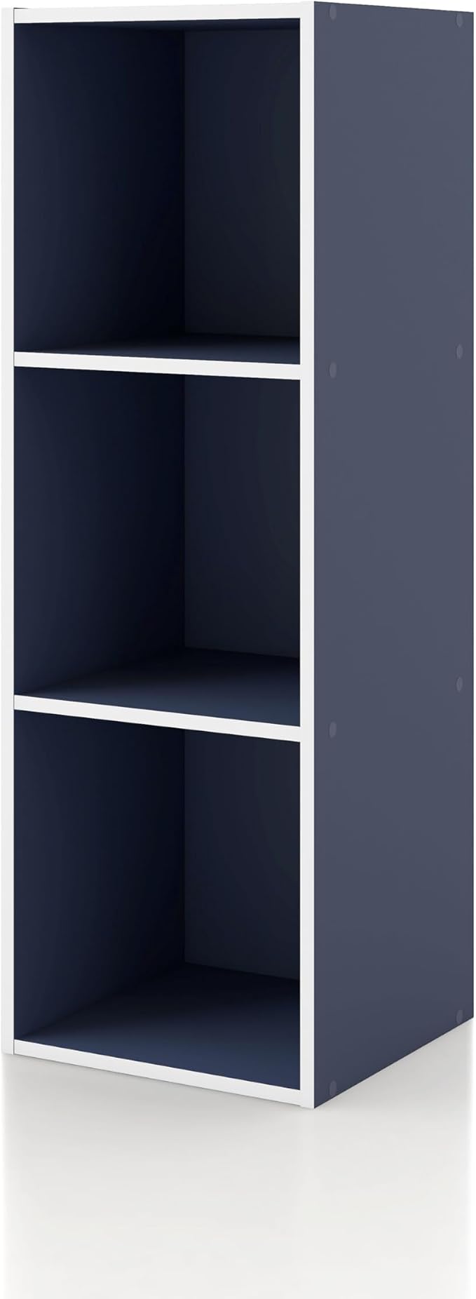 Homes: Inside + Out Apexa 3-Cube Storage Organizer Shelves, Stackable Wood by HOMESInsideOut
