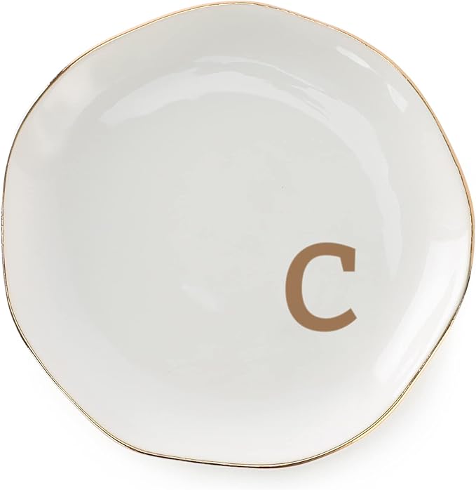 Initials Ring Dish Jewery Tray by VINCOMIC