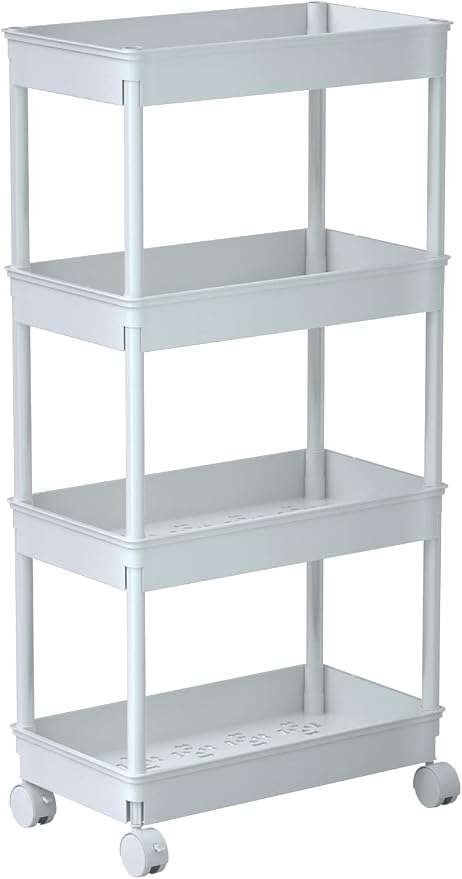 Sooyee 4 Tier Wide Storage Cart Mobile Shelving Unit Organizer Slide Out by Sooyee